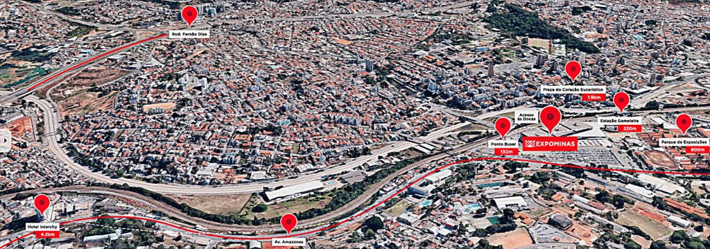 mapa acesso ao expominas